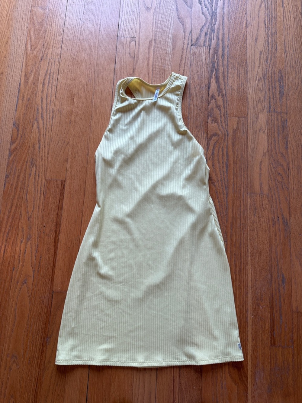 EleVen by Venus Williams Yellow Ribbed Halter Mini Dress